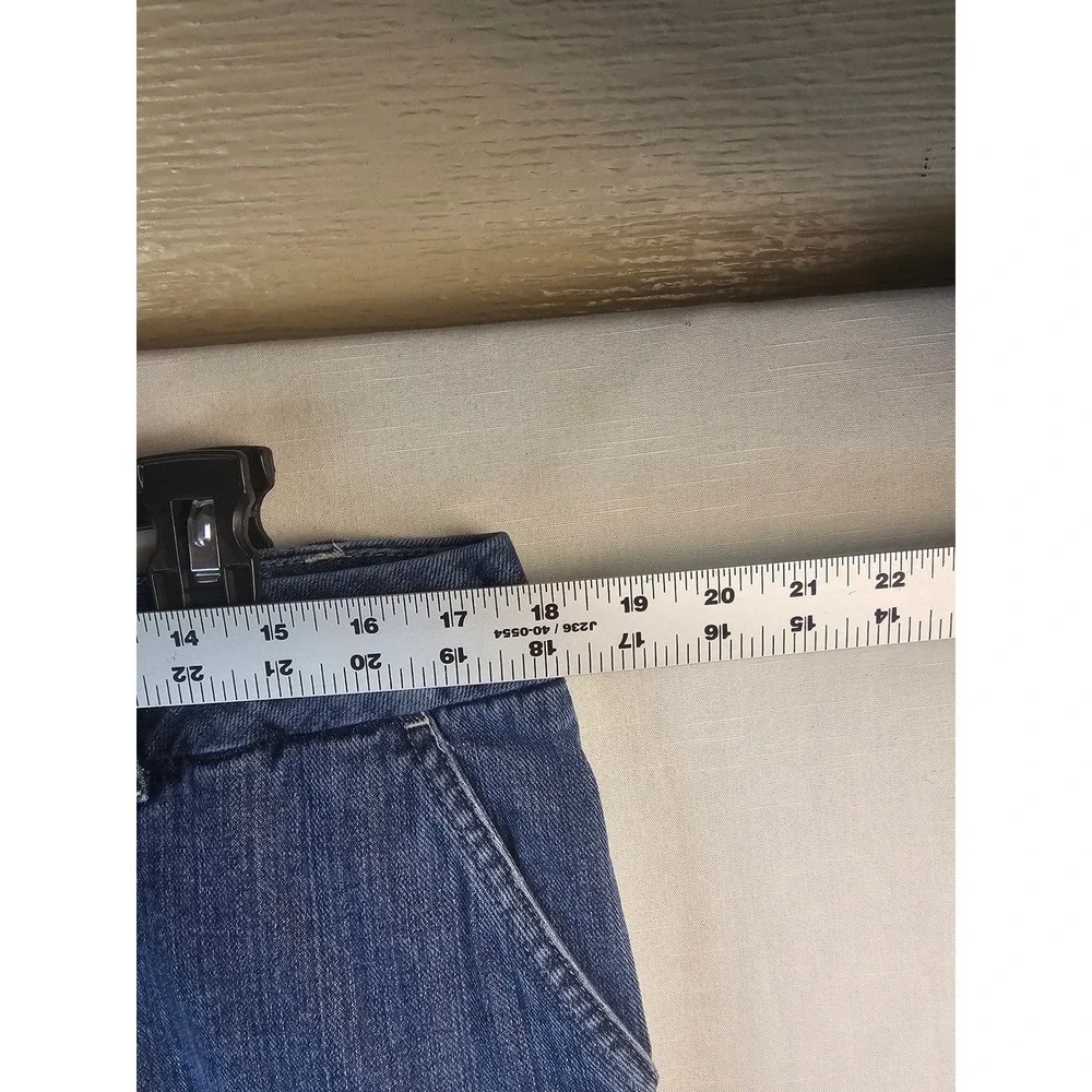 LL Bean Womens 16M Tall Wide Leg Denim Trousers Medium Wash 100% Cotton 0DTJ7